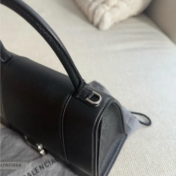 Balenciaga Small Hourglass Bag with Black Grained Calfskin Silver Hardware - Picture 11 of 12